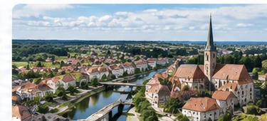 Luftaufnahme einer Stadt als Symbol für lokale Sichtbarkeit