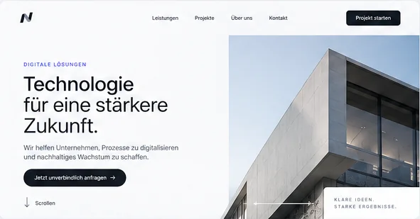 Farben-Demonstration einer individuell gestalteten Website